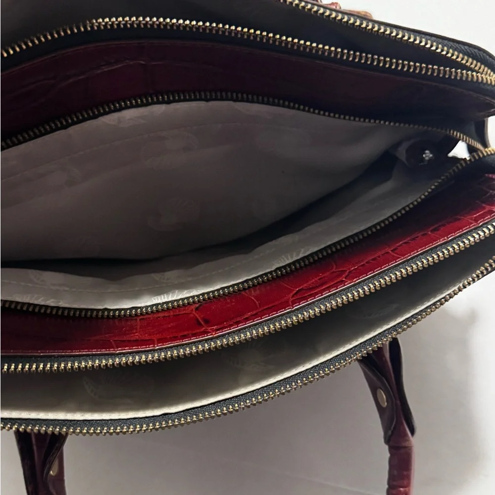 Modalu ‘Pippa’ Original Size Handbag in Reddish Brown Croc